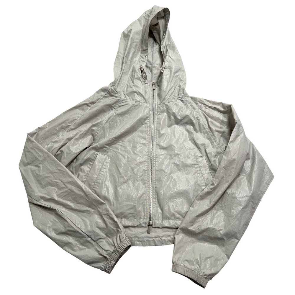 Matin Kim Cropped Hooded Rain Jacket in Grey